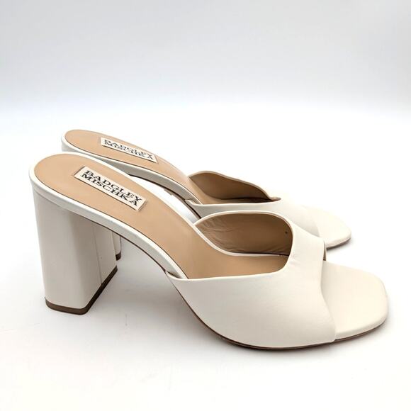 Badgley Mischka Cadence Heeled Slide Sandal Women's Soft White Size US8.5 EU39 - Picture 3 of 12